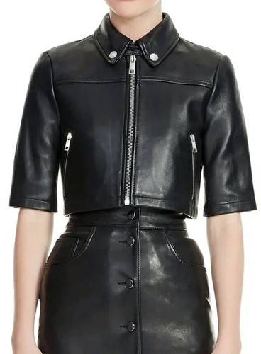 Giacca pelle nera donna - giacca,